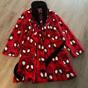 Kids Red Spider-Man Fleece Robe